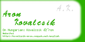 aron kovalcsik business card